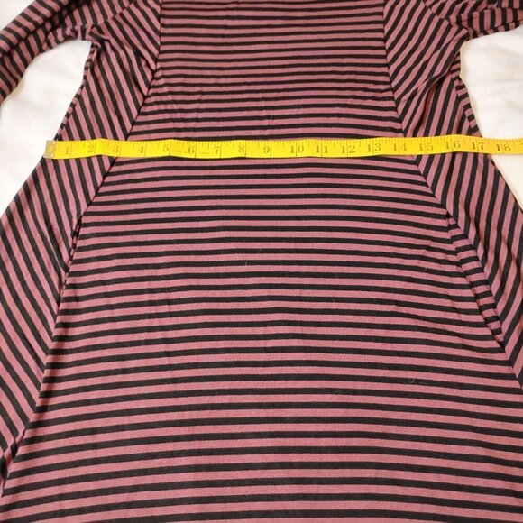 Lisa Bayne Burgundy and Black Striped Midi Dress, Small - Picture 6 of 6
